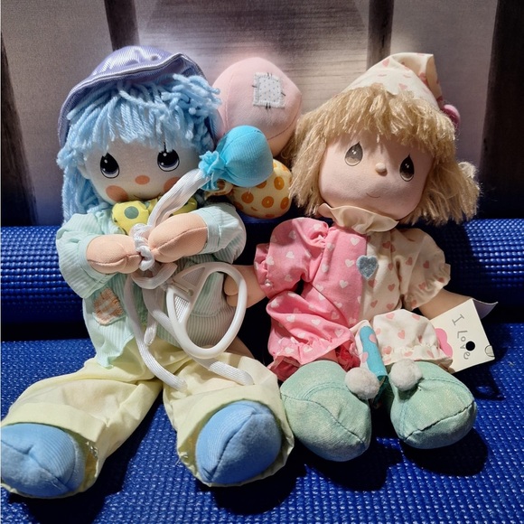 Adorable Plush Doll Set - Pink and Blue precious moment - Picture 3 of 5